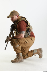 Whole Body Weapons-Rifle Man Pose with machine rifle White Army Athletic Bearded Studio photo references